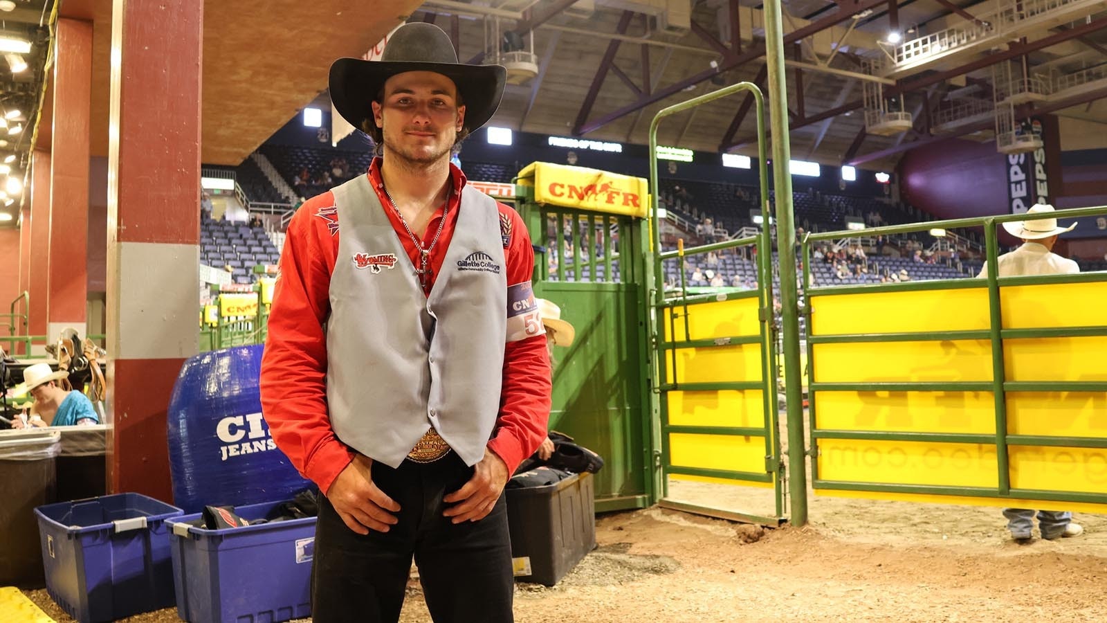 Thayne Elshere of Gillette College garnered the top score in the saddle bronc competition on Sunday.