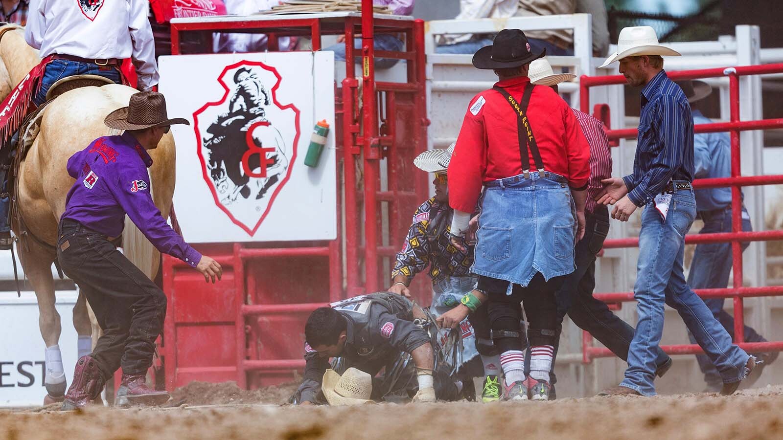 The tragic death of bull rider Lane Frost at Cheyenne Frontier Days in 1989 put a focus on rodeo safety and medicine. That was evident this summer when rodeo medical personnel saved the life of a CFD crew member who took a kick to the chest from a horse. Rodeo medicine has gone through an evolution over the last 35 years. Above, personnel rush to help Lon Danley at CFD in 2015 when he was gored by a bull in this file photo.
