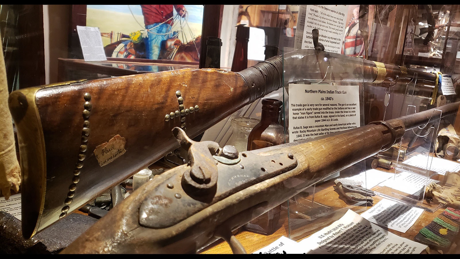 A gun believed to belong to Rufus Sage, a writer who traveled the West from 1841 to 1844.