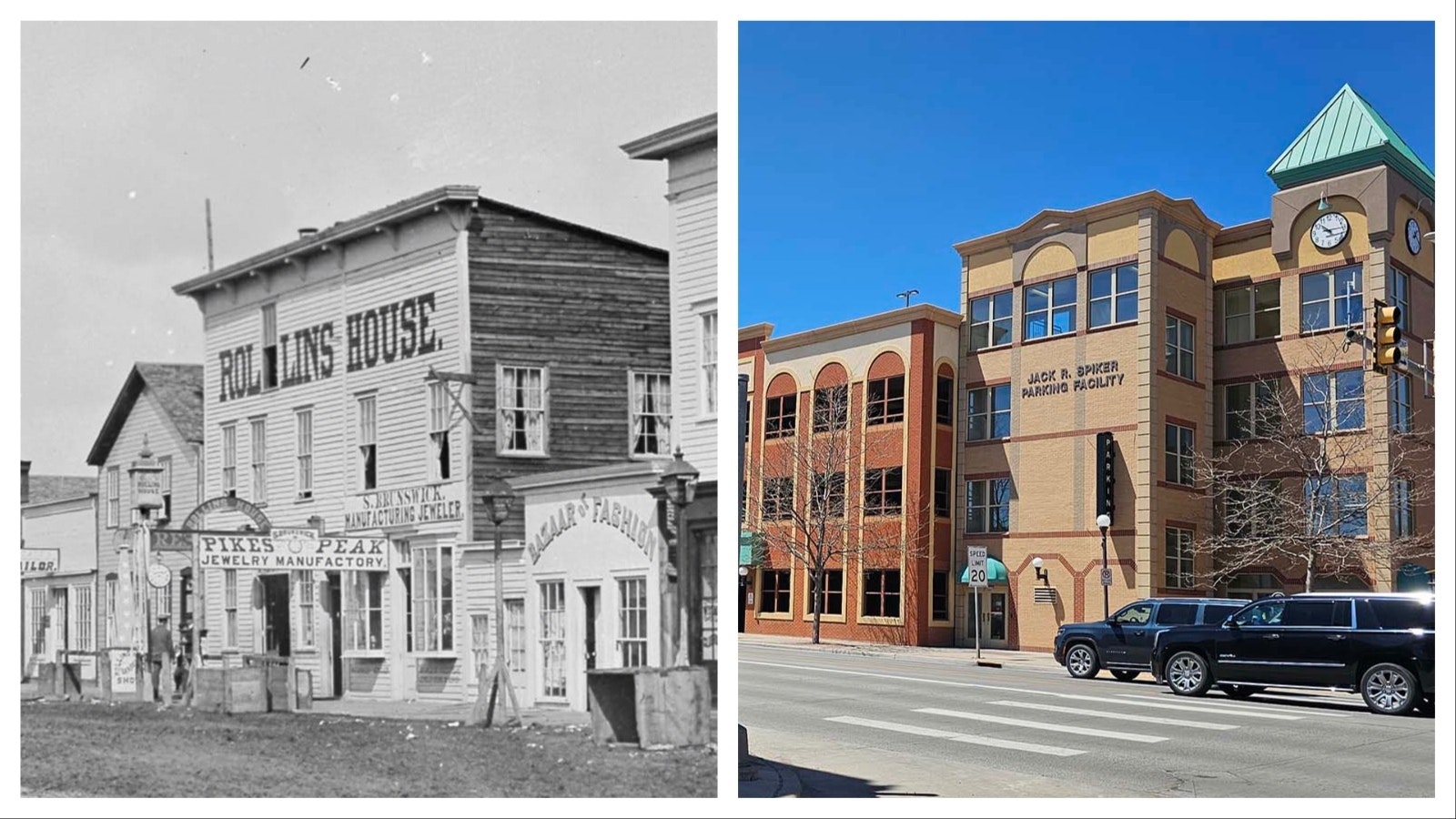 In the early days of Cheyenne, Rollins House was a destination as a proper hotel in what was mostly a tent city. Today, there's no trace of Rollins House. Now it's a parking garage.