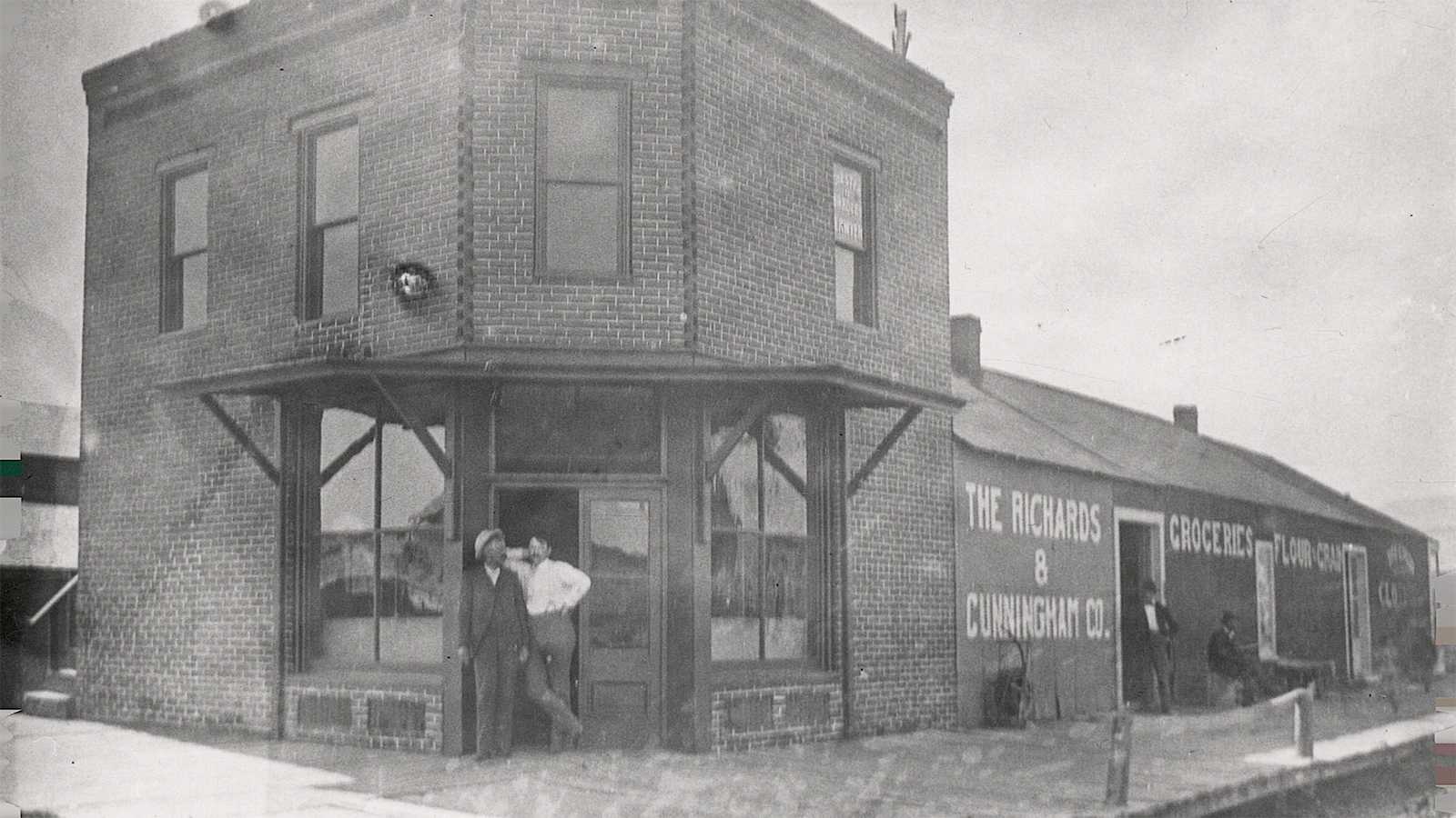 The Richards and Cunningham Company in downtown Casper which was near the firefight with Roman candle location in 1899.