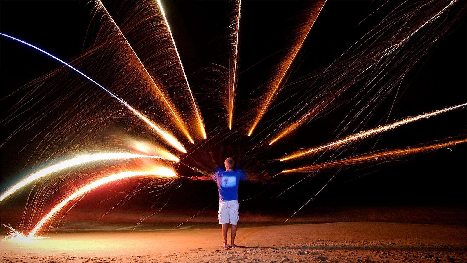 Firing off nine Roman candles at once.