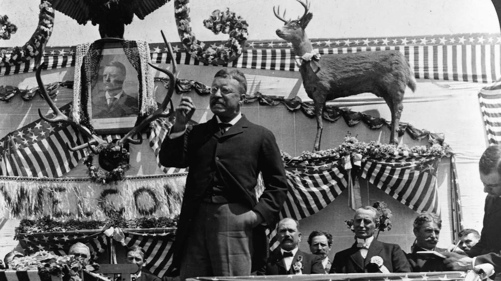 President Teddy Roosevelt during his 1903 trip to Yellowstone National Park.