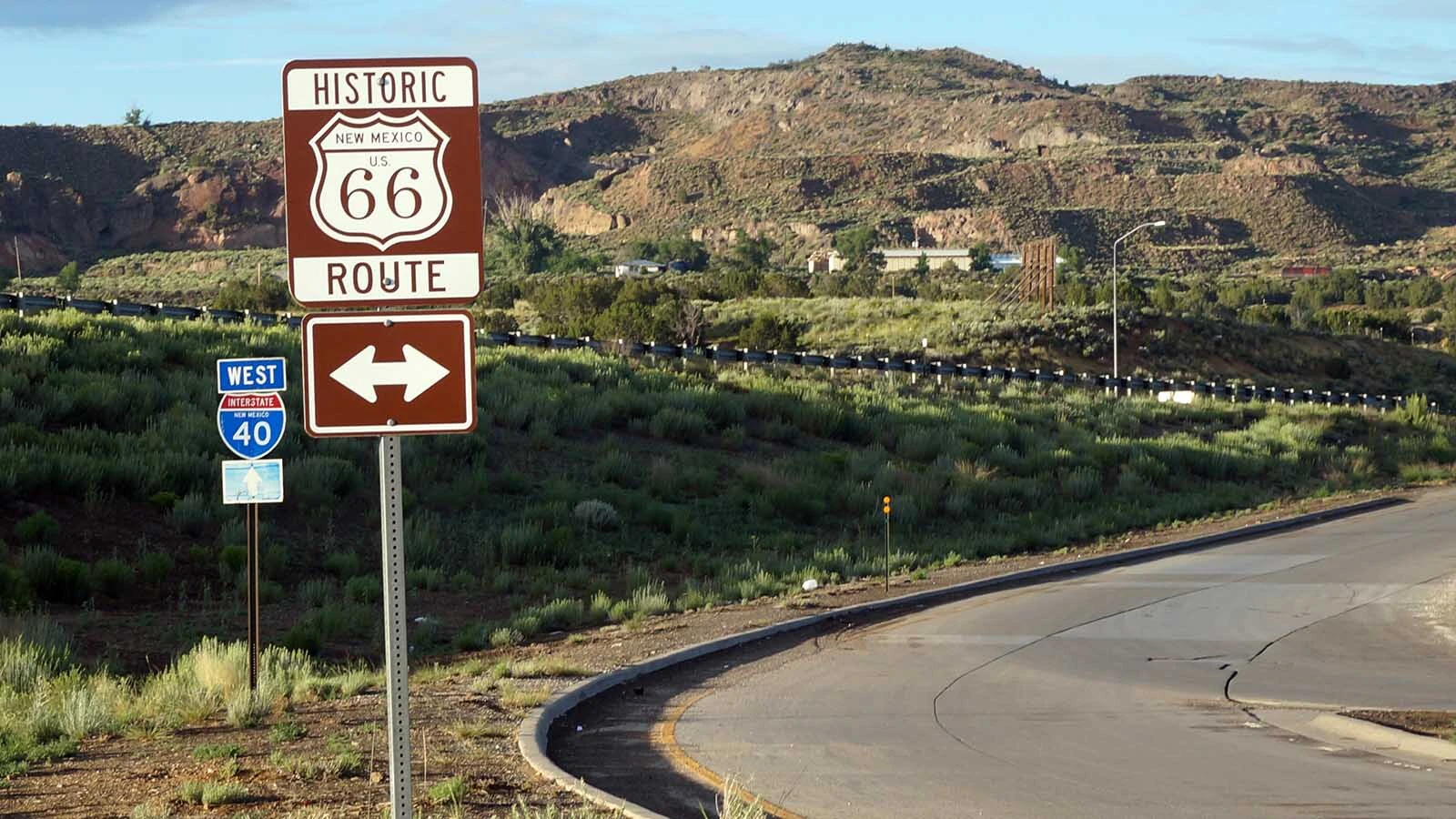 Historic U.S. Route 66 as it runs through New Mexico.