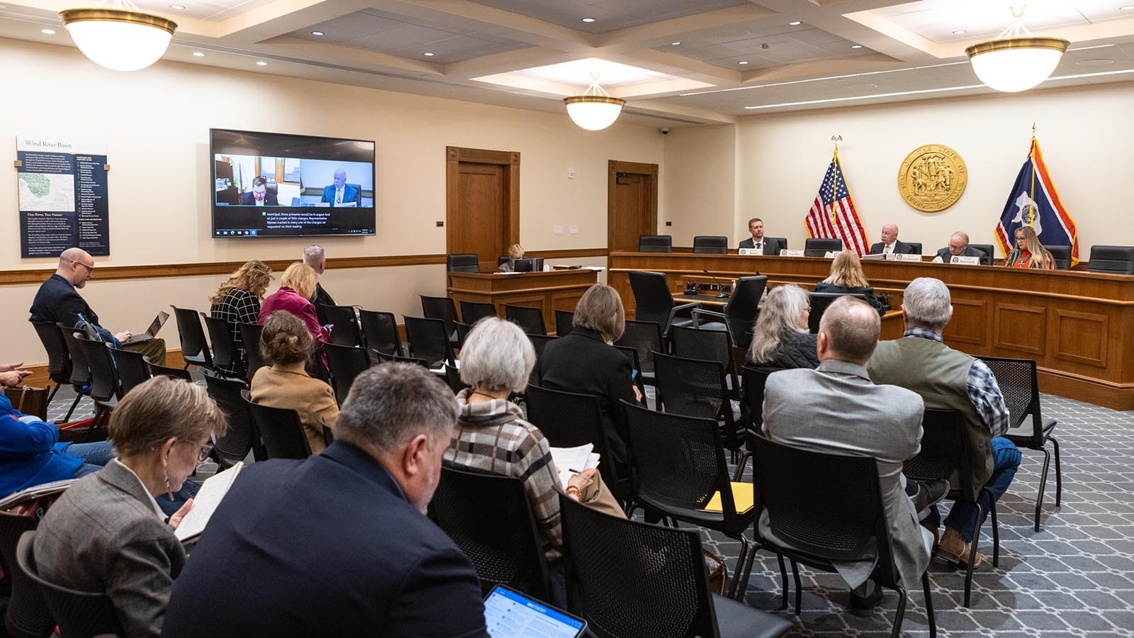 The Senate Corporations, Elections and Subdivisions Committee discusses House Bill 249 on Wednesday, Feb. 26, 2025, before passing it on a 4-1 vote.