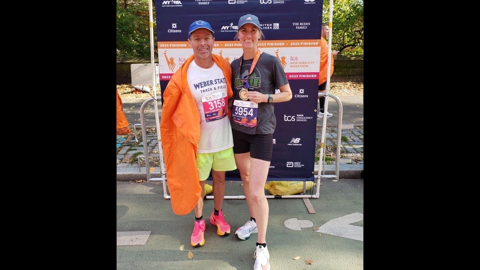 Joe and AnnMarie Wilson after a recent marathon.