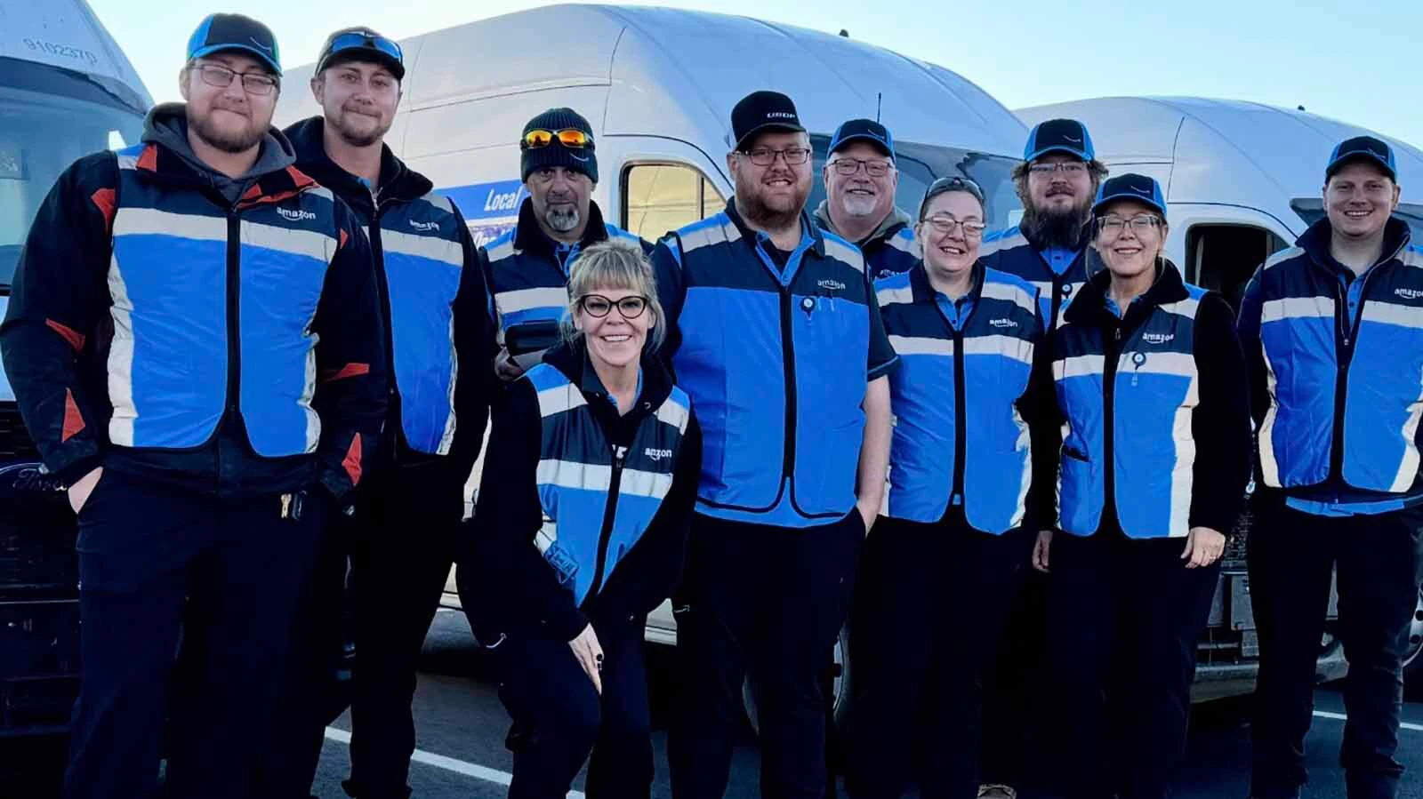 The crew at Righteous Roues Logistics which makes rural deliveries for Amazon in both Montana and Wyoming.