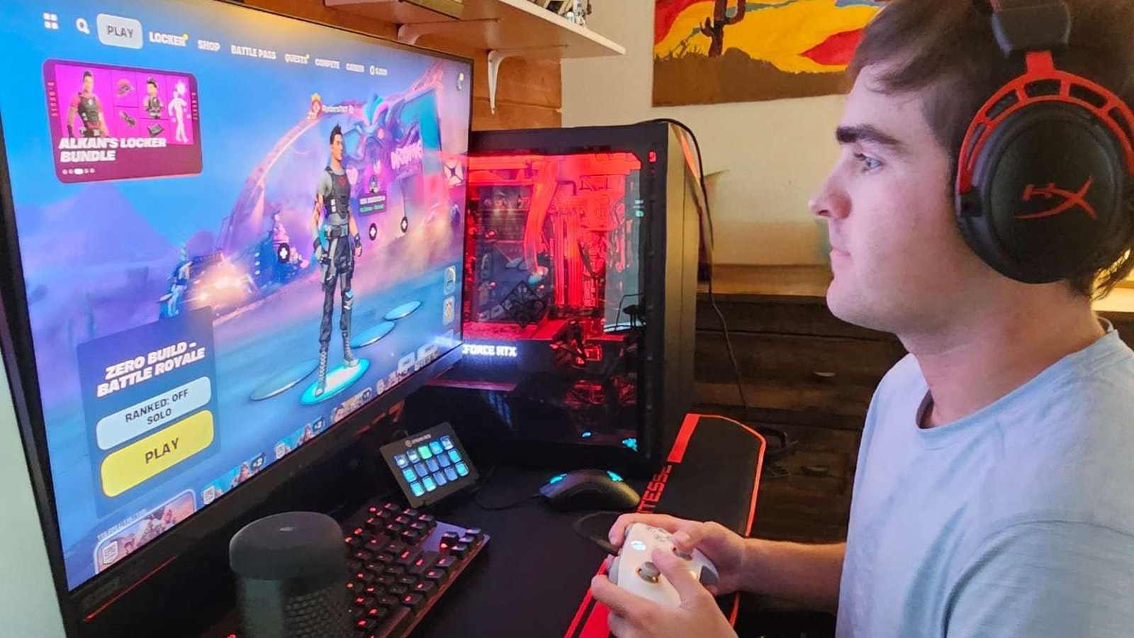 Eastern Wyoming College’s Ryder Tillard of Douglas competes in Fortnite during the National Junior College Athletic Association Esports Summer Series. Tillard recently earned the ‘Unreal” ranking in the game, which is held by 0.007% of the 500 million players worldwide.