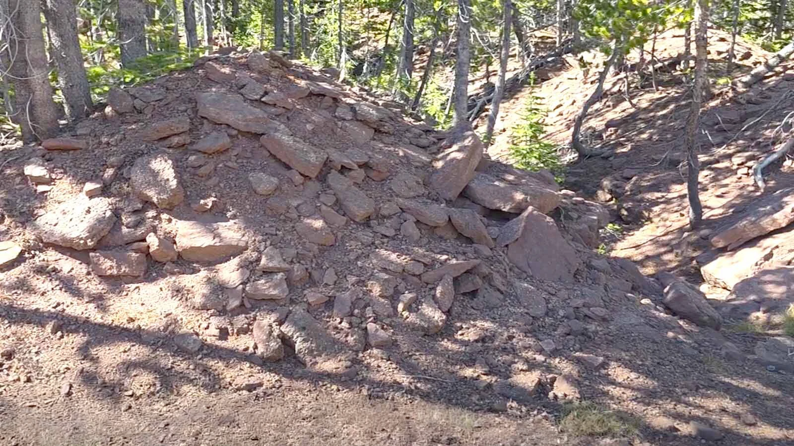 Along the trails leading to the now-forgotten Bald Mountain City gold-rush-era community remain piles of rocks and debris.