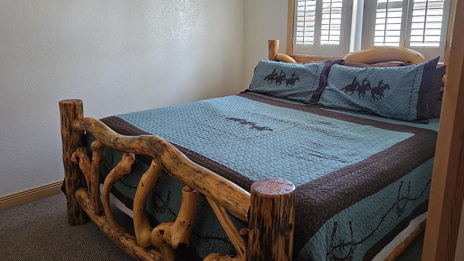 One of three bedrooms in an Airbnb in Saratoga.