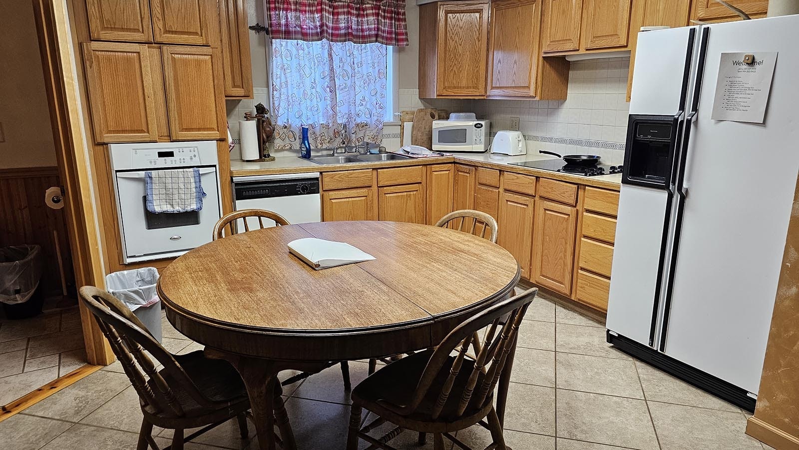 The kitchen in an Airbnb in Saratoga.