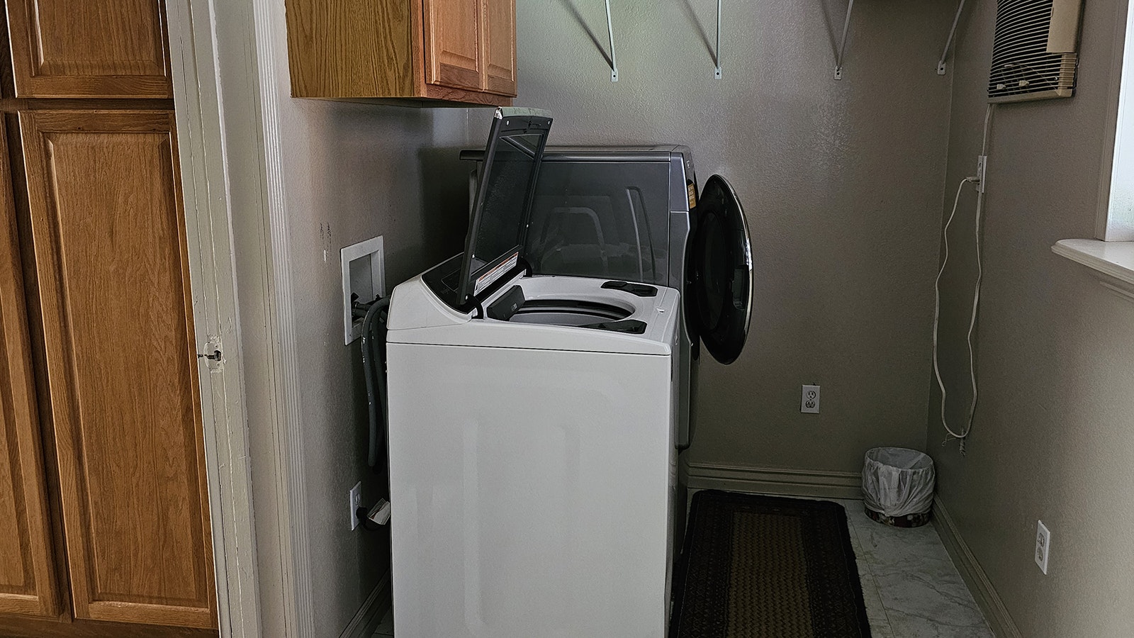 Laundry room in an Airbnb in Saratoga.