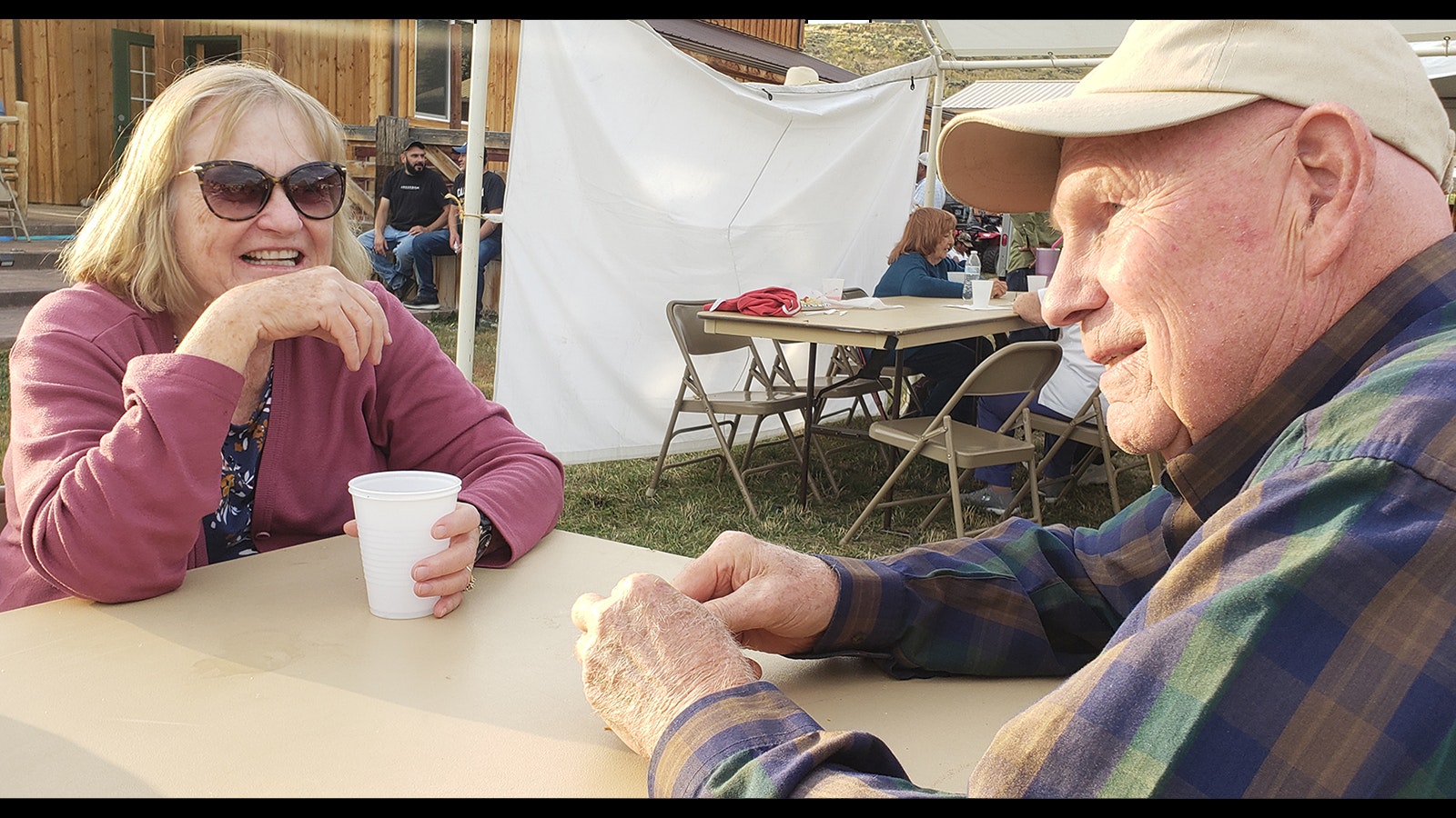 Barbara and Duane Benson at the Savery, Wyoming, picnic. Benson and his wife have attended the past 15 years, even though they now live in Utah. Benson grew up in Baggs and still considers it home.