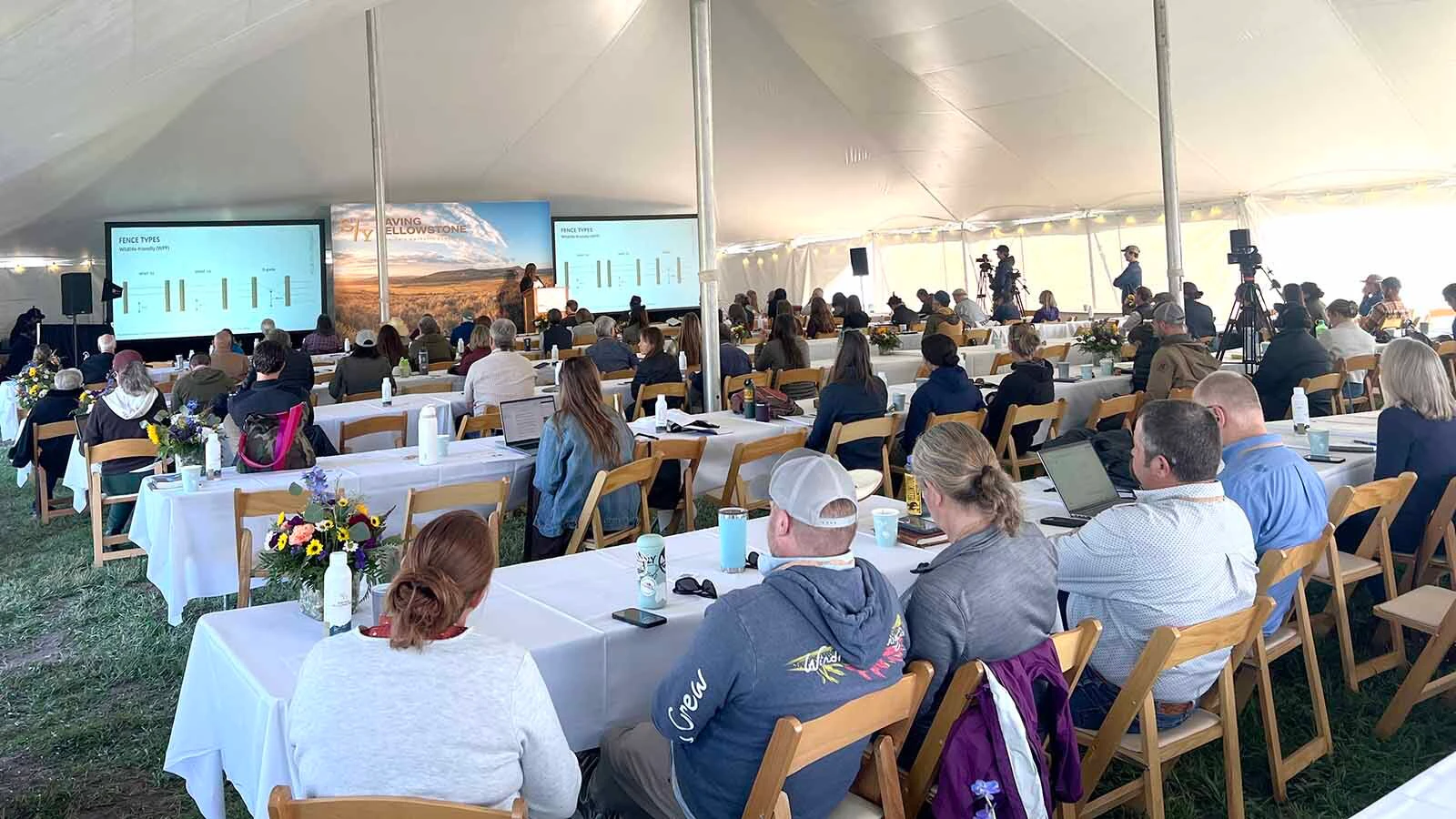 Roughly 200 people from conservation organizations, university research departments, and wildlife agencies gathered for the Saving Yellowstone summit at Joe Ricketts’ Jackson Fork Ranch near Bondurant.