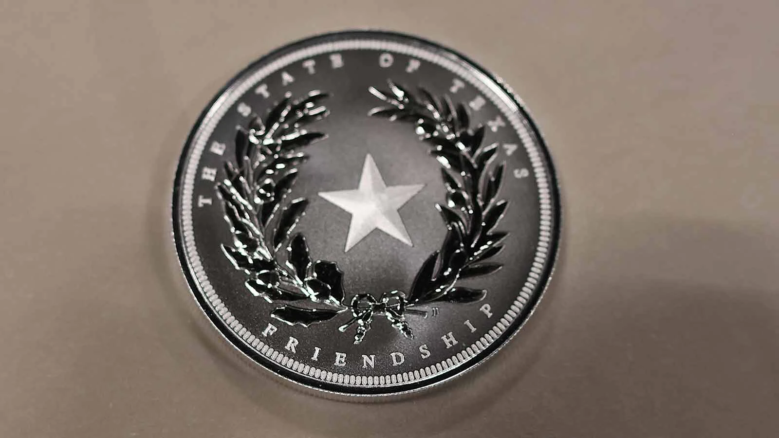 Back of the Scottsdale Mint’s initial sample stamp of the Texas 1-ounce silver coin.