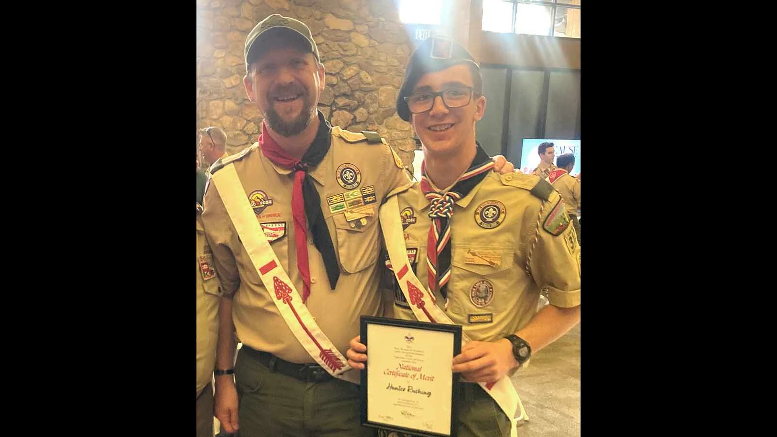 When a motorcyclist crashed through a fence into a Green River yard last summer, Hunter and Matt Rushing didn’t hesitate. Their Scouting training kicked in to render aid to the man, earning Hunter, an Eagle Scout, a special award of merit.
