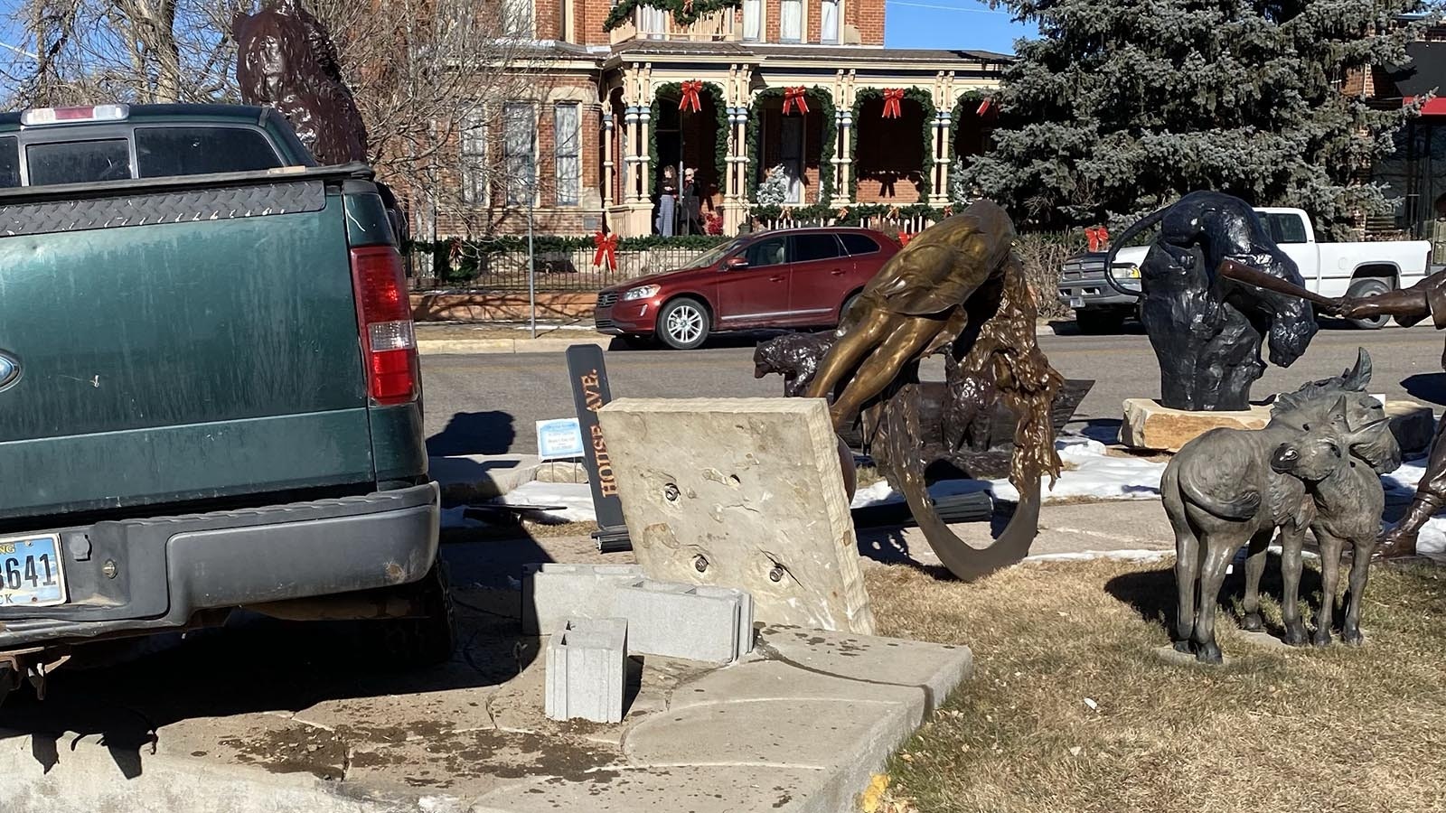 A $95,000 sculpture titled "Sunriser" was knocked over by a truck in the yard of Deselms Fine Arts in Cheyenne on Thursday, Jan. 16, 2025.