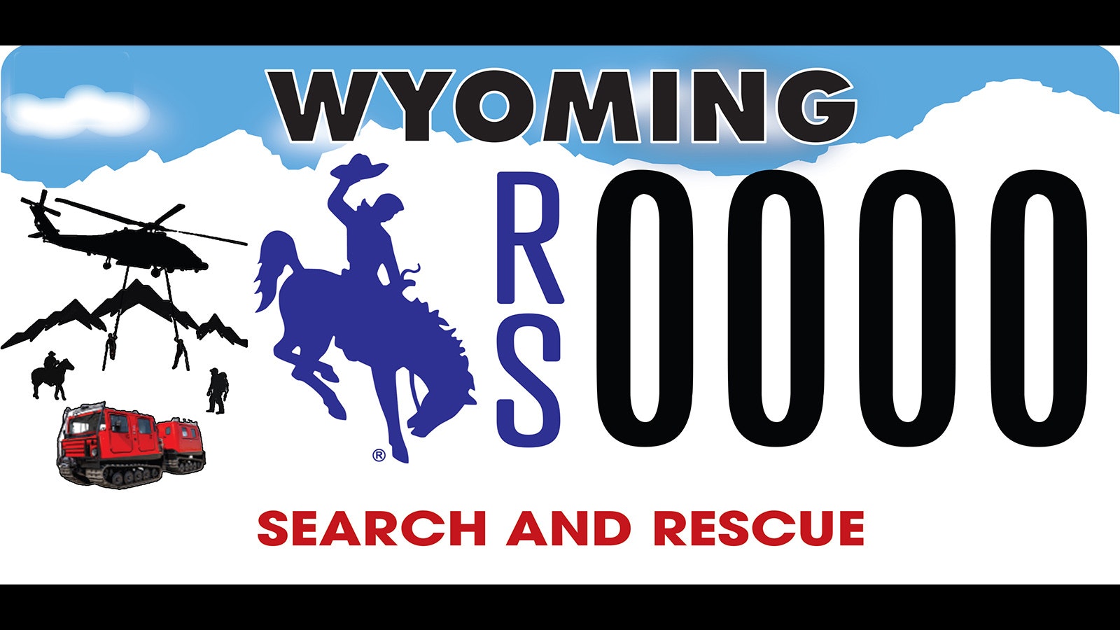 The Wyoming Department of Transportation is now selling a specialty Search and Rescue license plate. The inital cost is $180 with $150 going to the state-wide SAR fund with a $50 annual renewal fee.