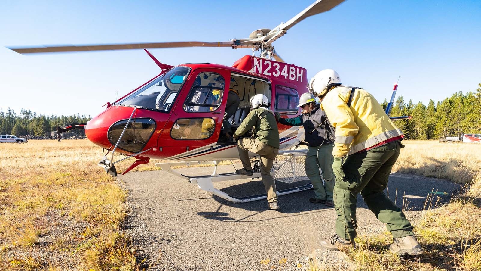 Two helicopters have been used in the search for Austin King, 22, who hasn't been heard from since summiting Eagle Peak in Yellowstone National Park on Sept. 17.