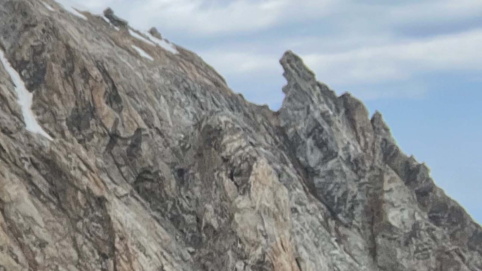 A view of the Second Tower on Grand Teton before part of if fell off last weekend.