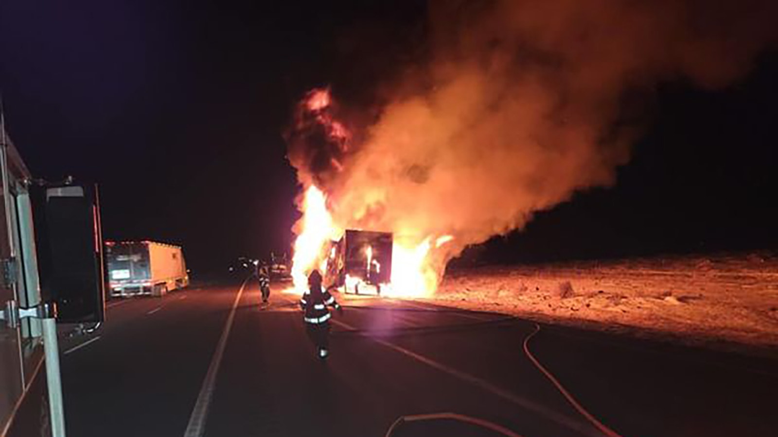 No one was hurt when this semitrailer burned on Interstate 80 on Jan. 21.