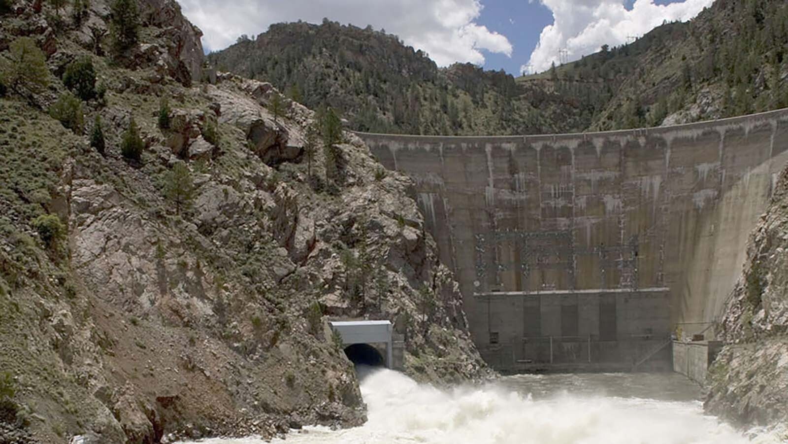 State officials are warning Wyoming legislators that a huge number of dams in the state are crumbling, rated as being in “poor” condition. Also, there’s more legal pressure from downstream states for Wyoming water. Seminoe Dam, above, is one of 1,471 regulated dams in the state.