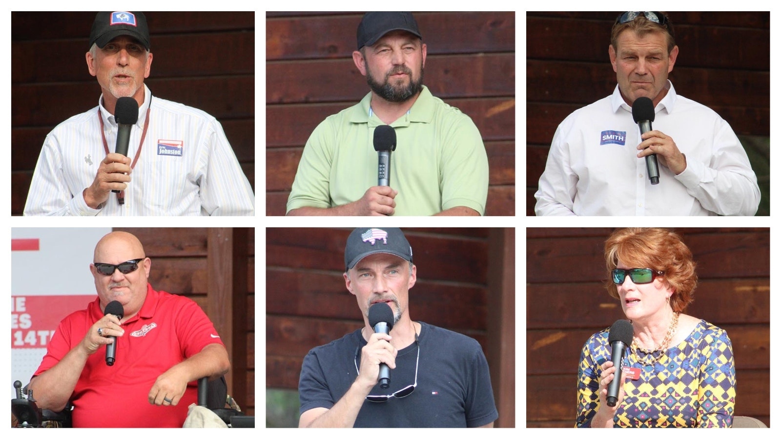 Wyoming Senate District 6 candidates, from left, top: Eric Johnson, Taft Love and Darin Smith. Bottom: Gregg Smith, Marc Torriani and Kim Withers.