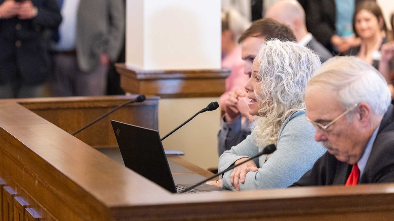 Jeanette Ward testifies about school choice during a Senate Education Committee meeting.