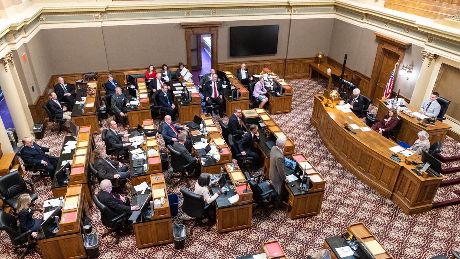 The Wyoming Senate. The body voted Tuesday to advance a measure calling for Wyoming to be part of a convention of states.