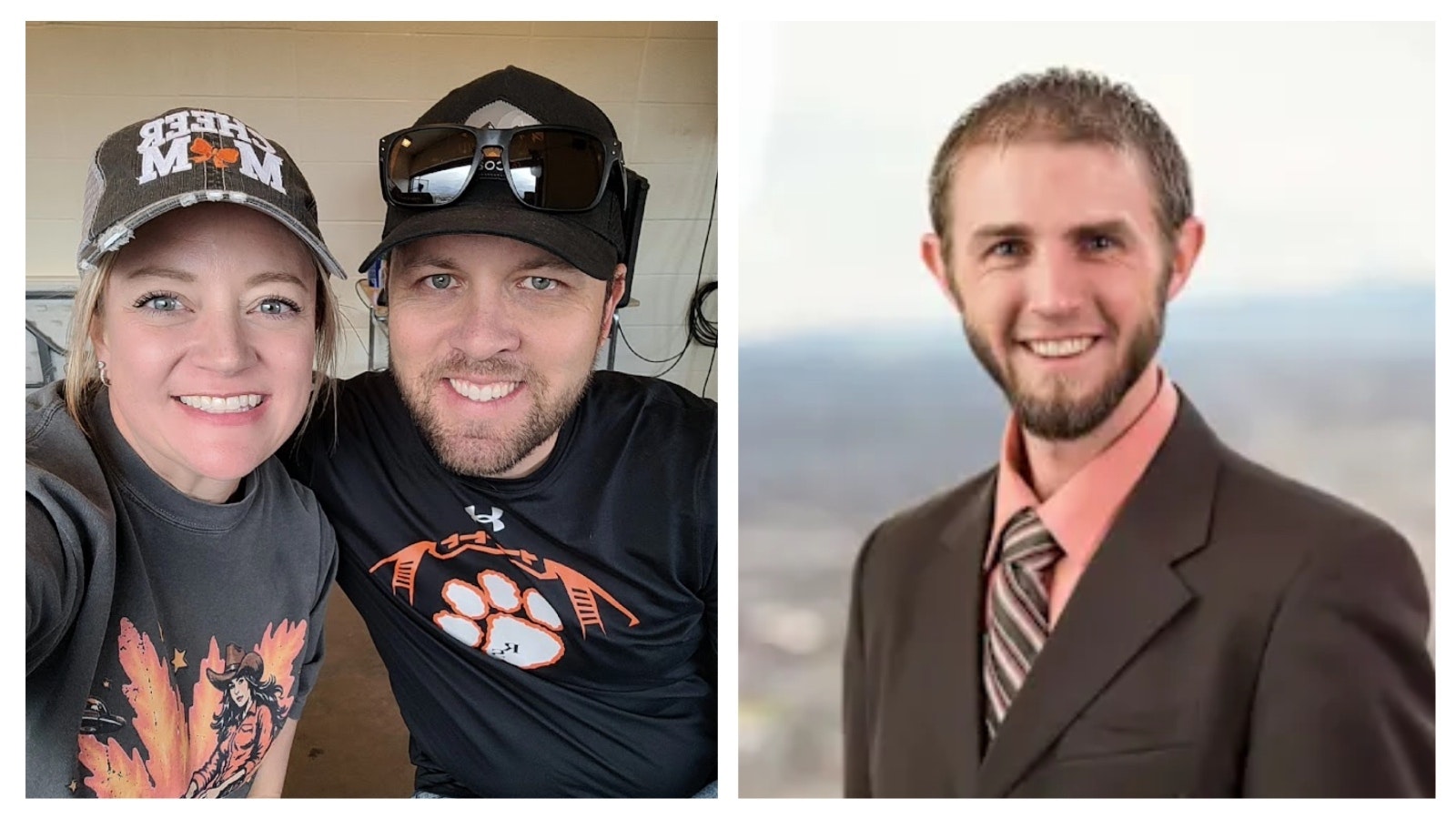 Rachel and Cole Seppie, left, and Sweetwater County School District 1 Board Chairman Cole Wright, right.