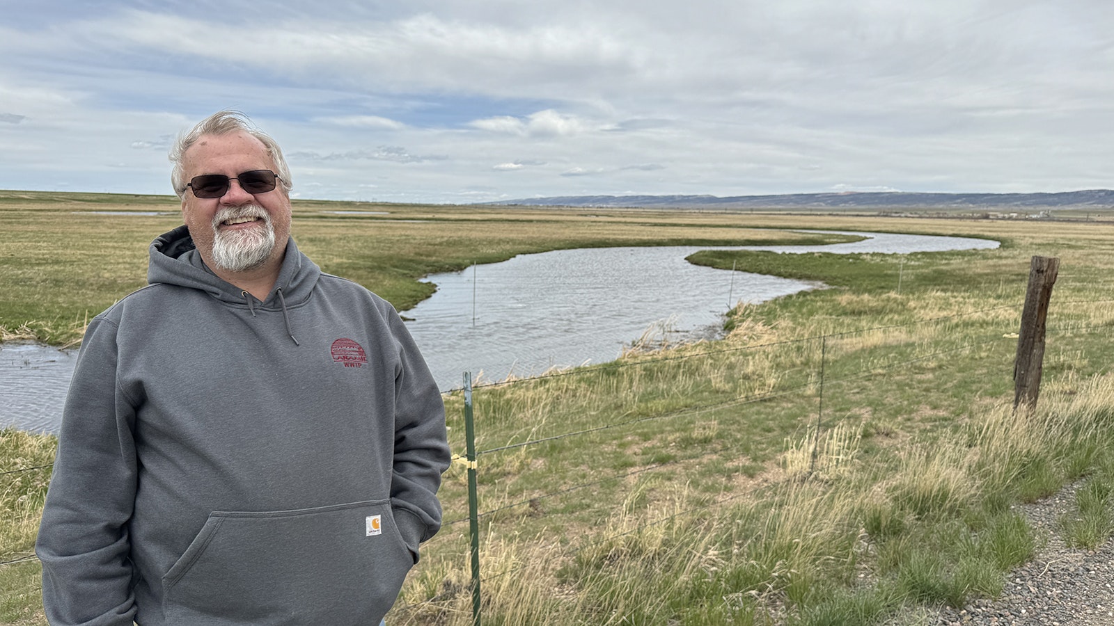 Bill Schott, supervisor of the wastewater treatment plant for the Laramie Public Works Department, stands along a 2-mile stream of nonpotable water treated at the plant, with the effluent eventually making its way to the Laramie River.