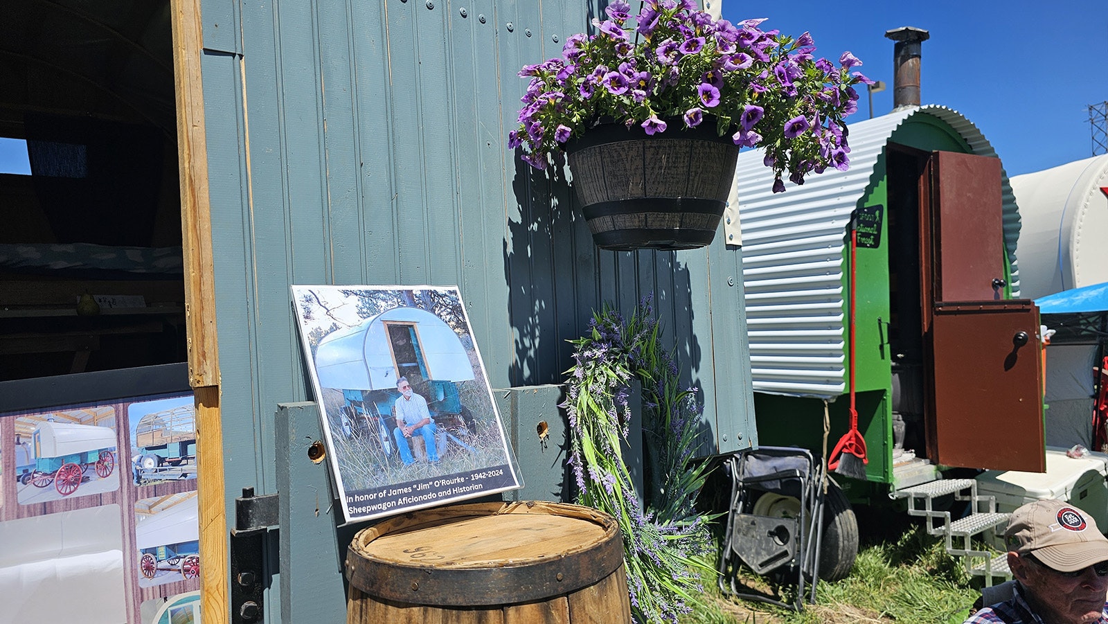 A memorial to Jim O'Rourke was set up at Gillette's third annual Sheepherding Festival.