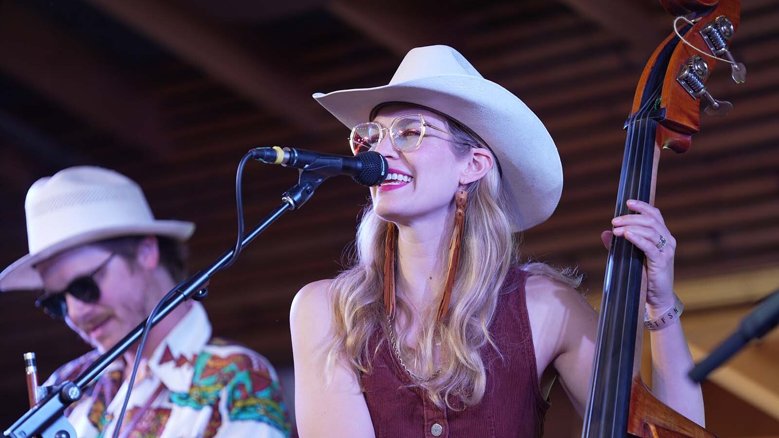Shelby Means performs at the annual RockyGrass Festival in Colordo. She returned to her hometown of Laramie, Wyoming, this weekend to headline a local music festival.