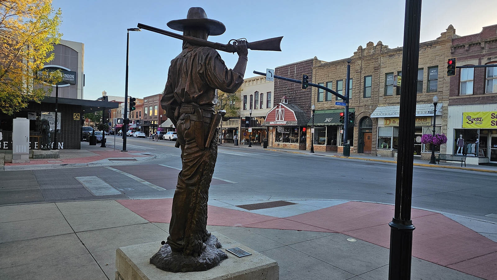 Keeping an eye out on Sheridan's Main Street.