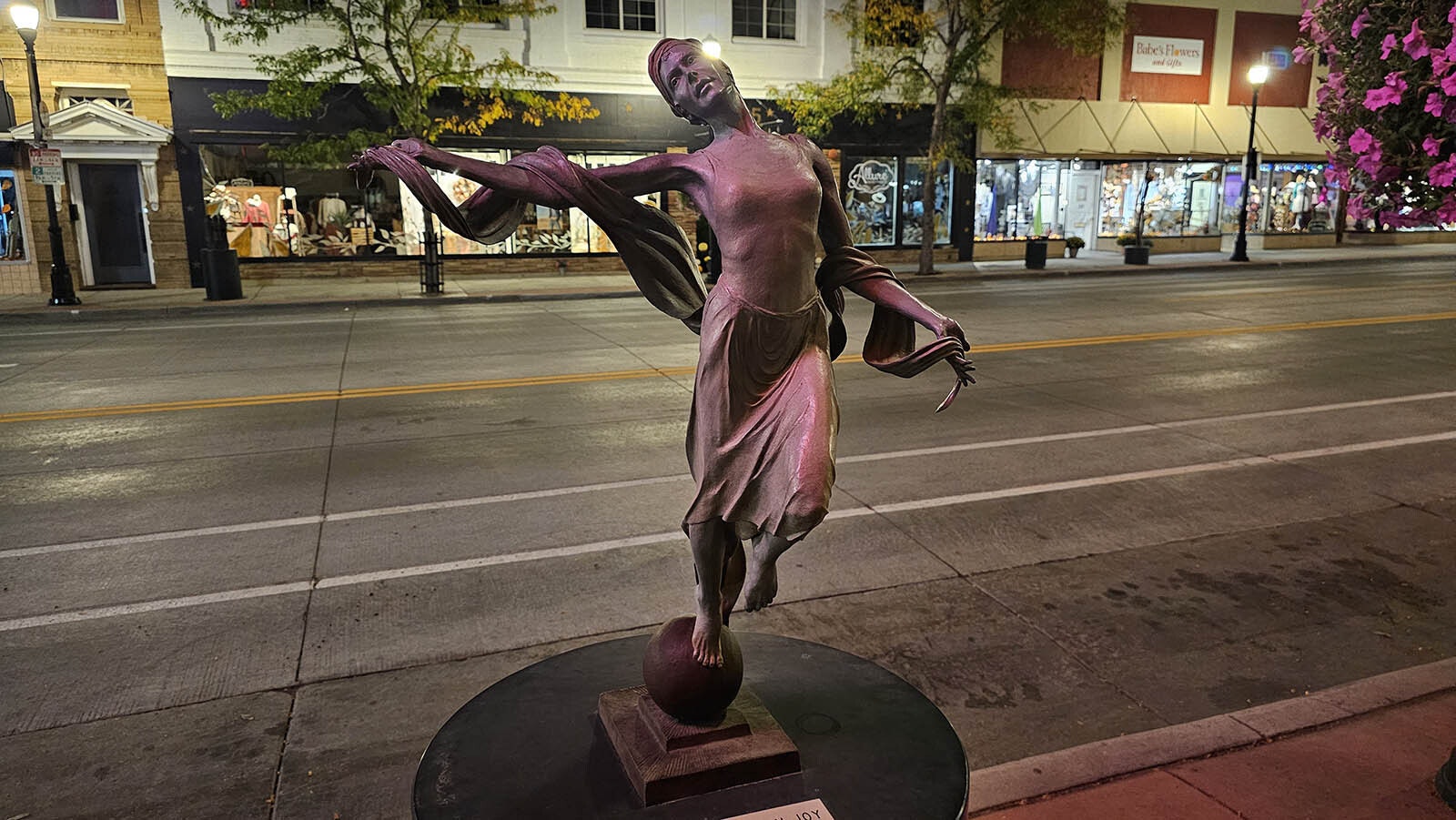 Another of the many statues on Sheridan's Main Street.