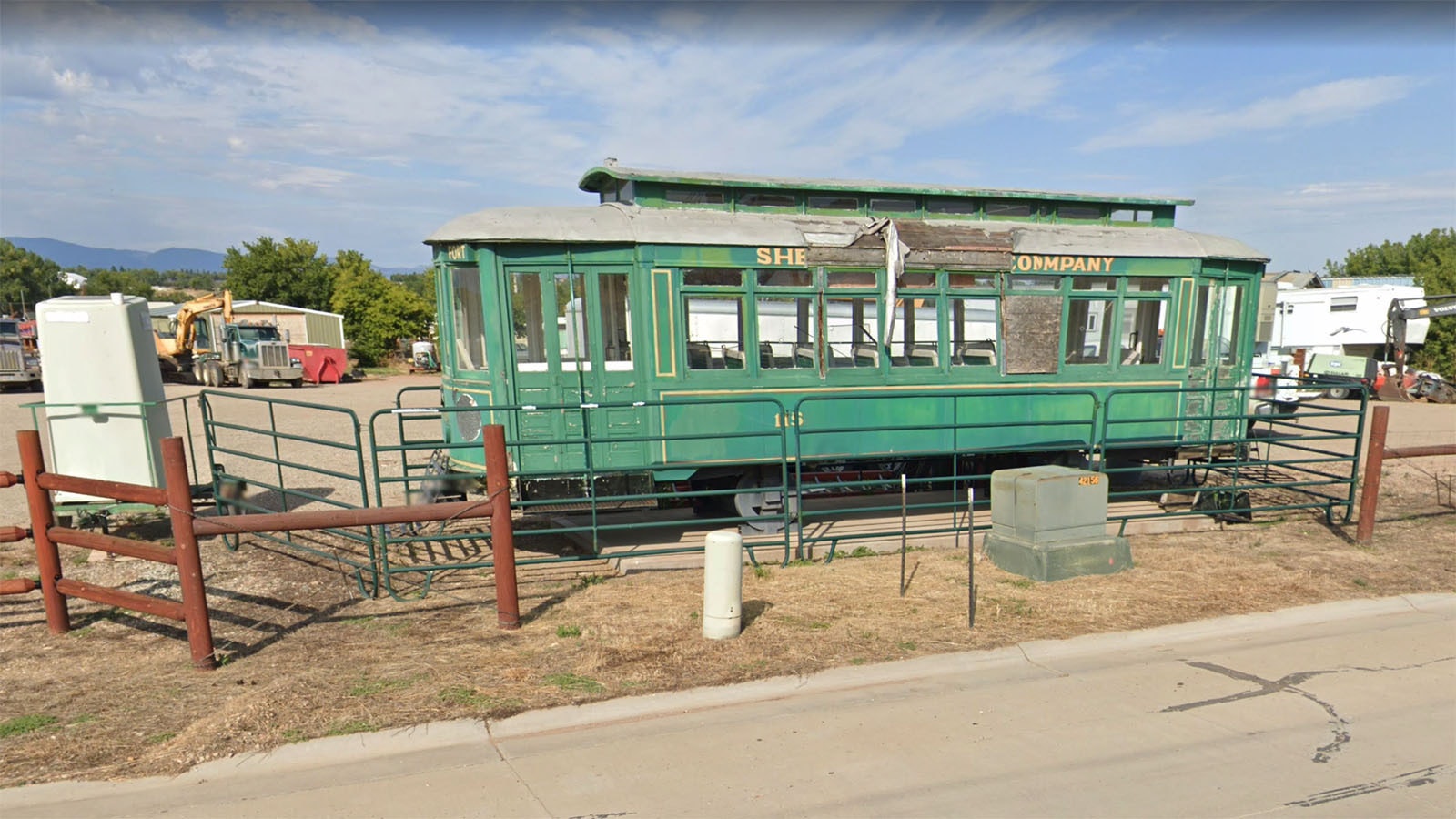 The lone remaining original trolley from those that served Sheridan, Wyoming, more than a century ago sits on the private property on the north side of the city.