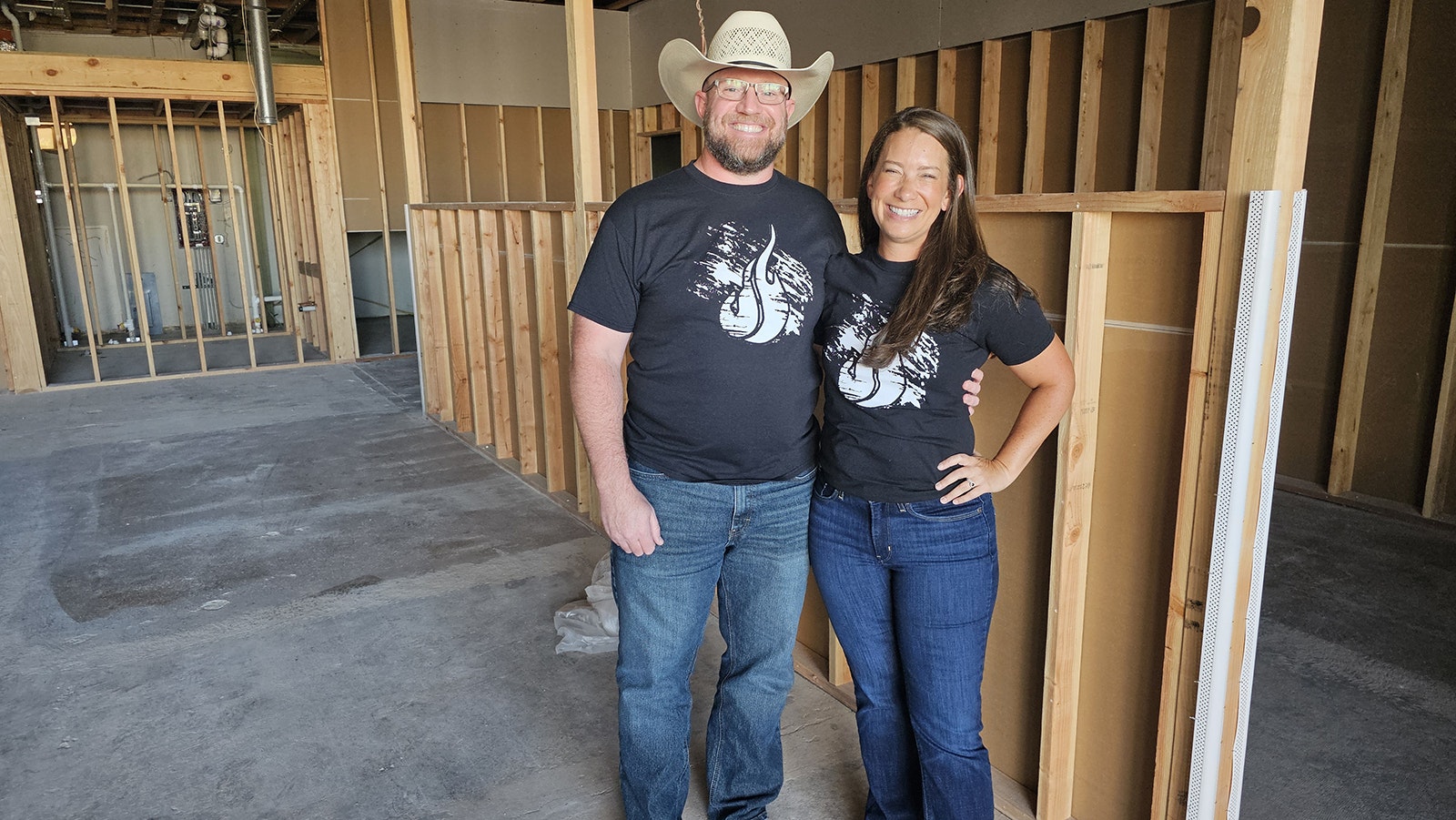 Teriyaki Madness couple Matt and Candice Kindred in the new store they are preparing to open soon in Sheridan.