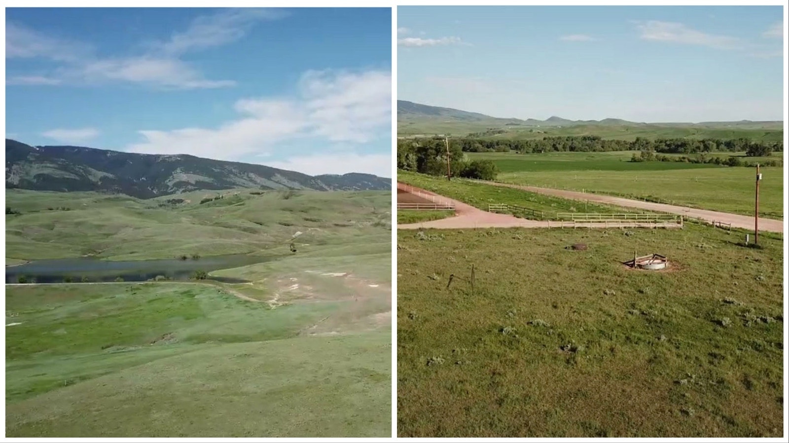 A controversial land swap in Sheridan County calls for about 630 acres of private land, right, to be traded for 560 acres of state land near the base of the Bighorn Mountain, left.