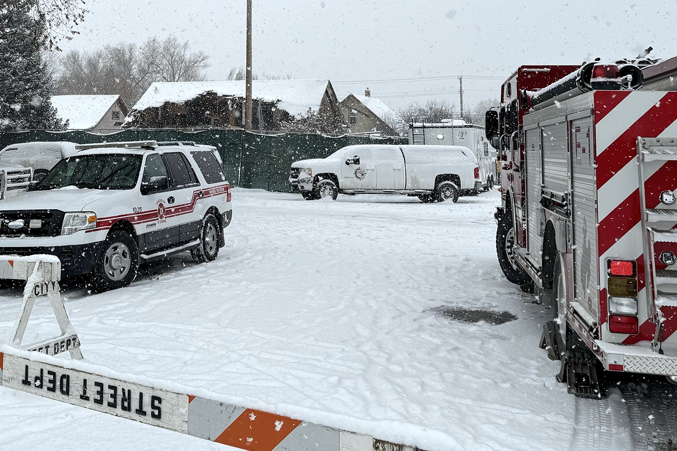 The house a man suspected of shooting and killing a Sheridan police officer Tuesday barricaded himself in for more than 30 hours was torn open in several places during the standoff as law enforcement tried to get him out.