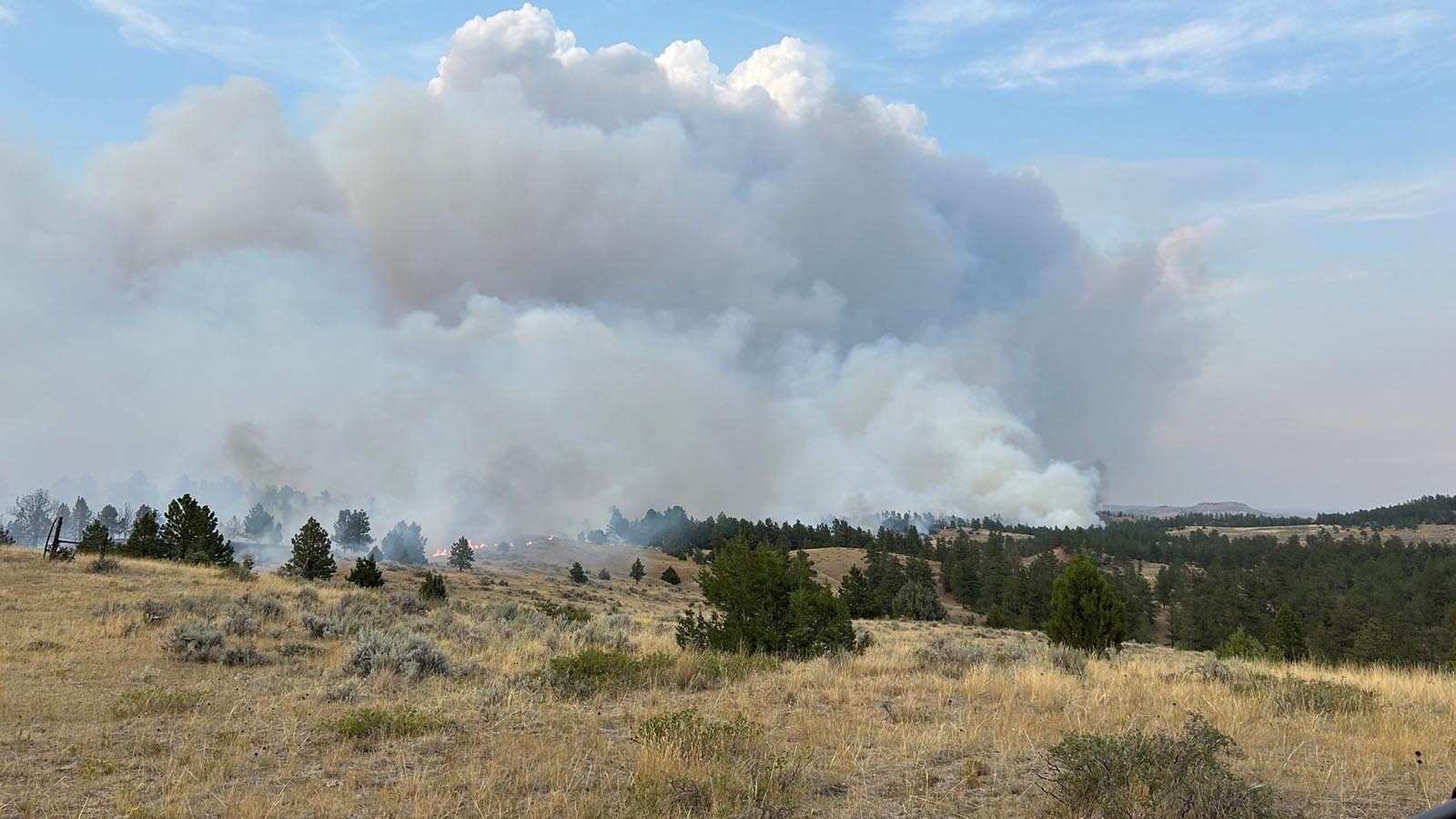 The Short Draw Fire in northern Campbell County and southern Montana exploded to about 20,000 acres overnight Sept. 11-12, 2024.