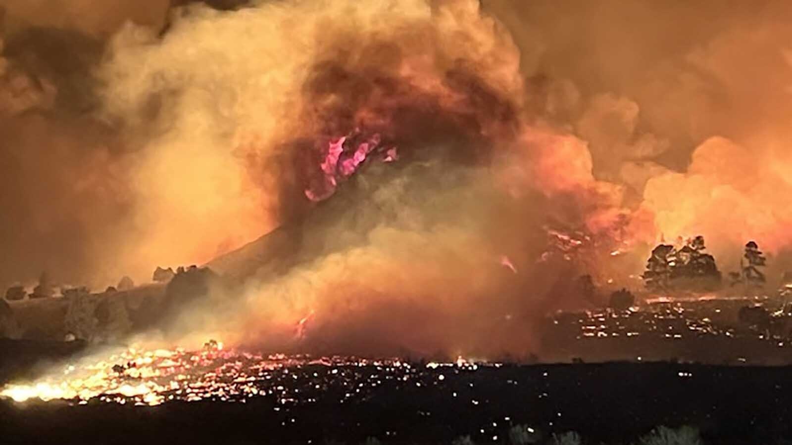 Intense flames driven by wind has grown the Short Draw Fire burning in northern Wyoming and southern Montana to more than 30,000 acres as of Thursday night, Sept. 12, 2024.