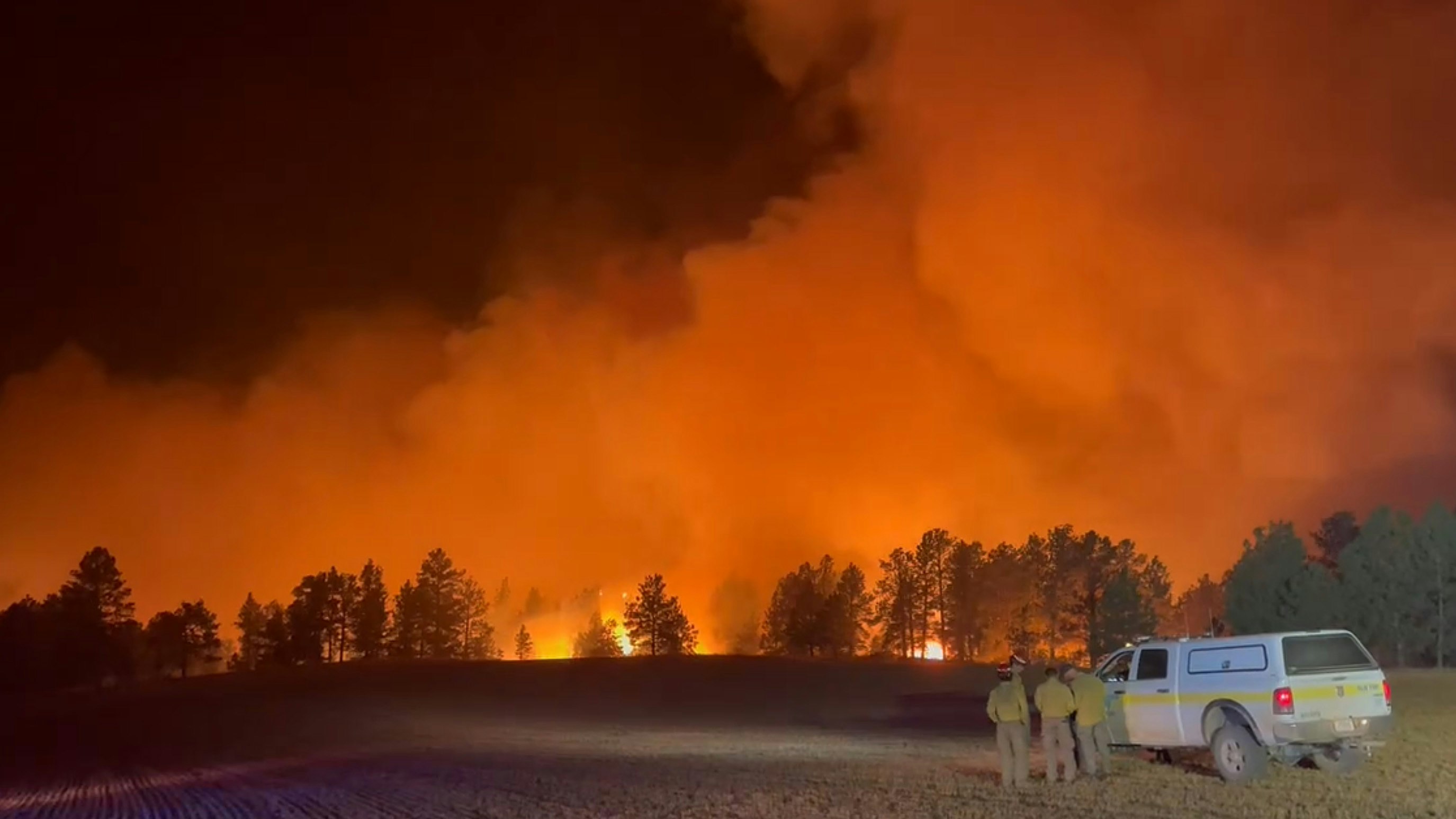 The Yoder Volunteer Fire Department is one of many agencies that have responded to help fight the Short Draw Fire.