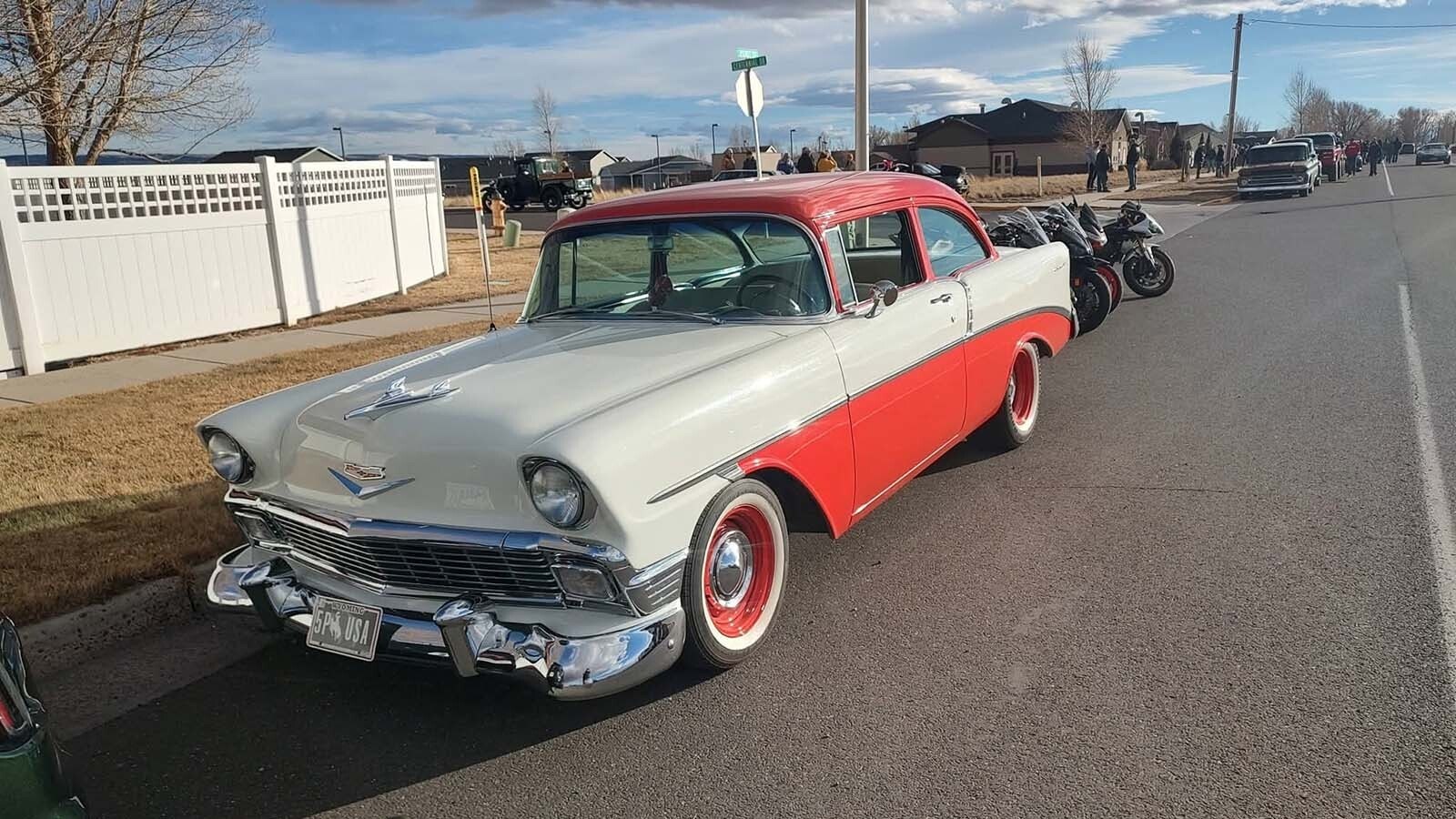 A classic Chevrolet from the 1950s was available for the young cancer patient to see.
