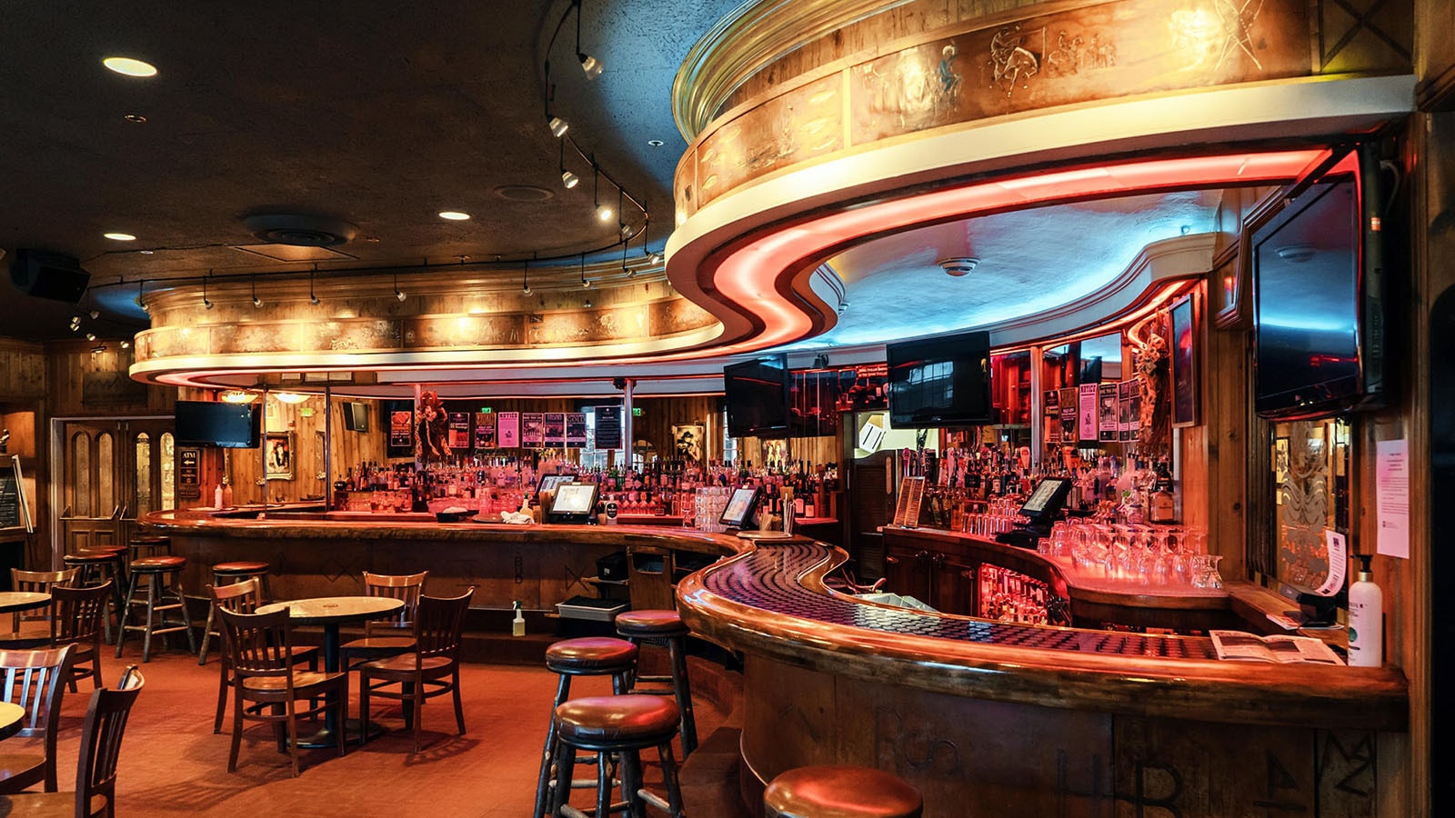 The iconic bar at the Silver Dollar in Jackson is a throwback to Harold’s Club Silver Dollar Bar in Reno, Nevada.