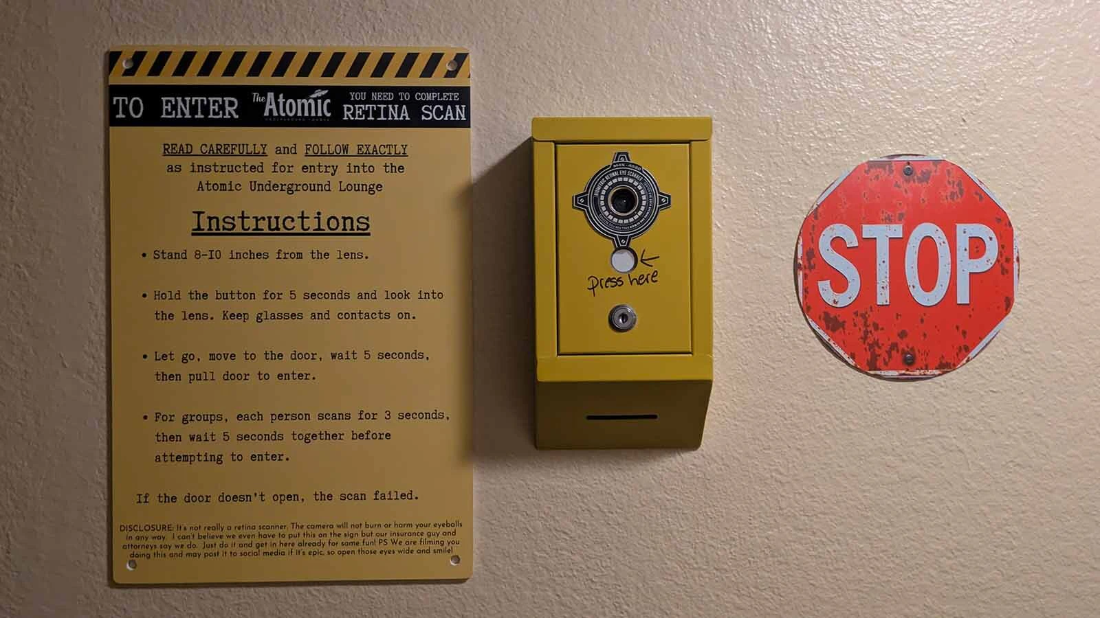The new Atomic Underground Lounge, in the hotel's basement, is part speakeasy, part grandma's basement, part fallout shelter.