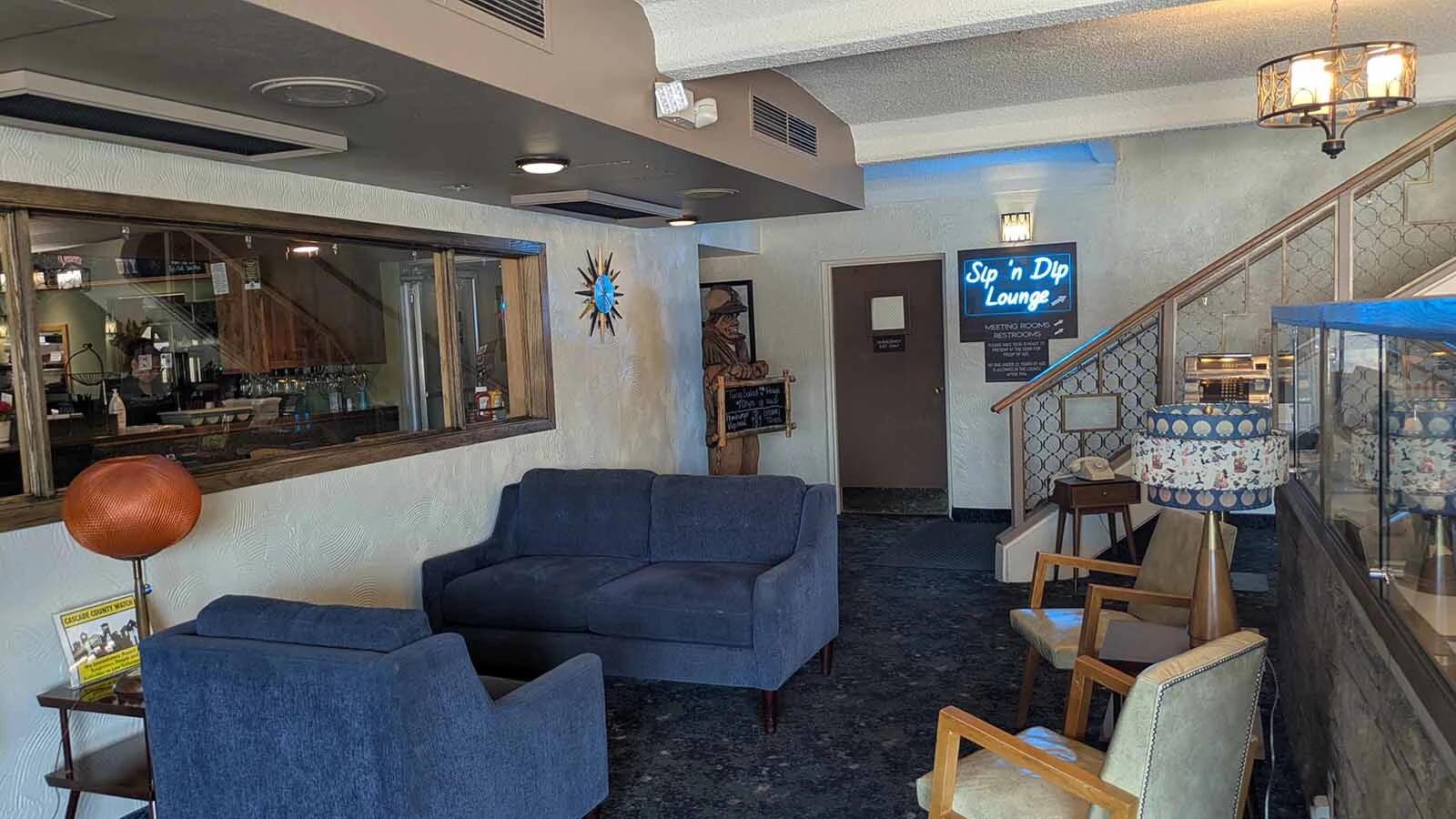 The lobby of the O'Haire Motor Inn, as with all of its 68 rooms, are being "retrovated" with mid-century decor in honor of its 1960s-era origins.