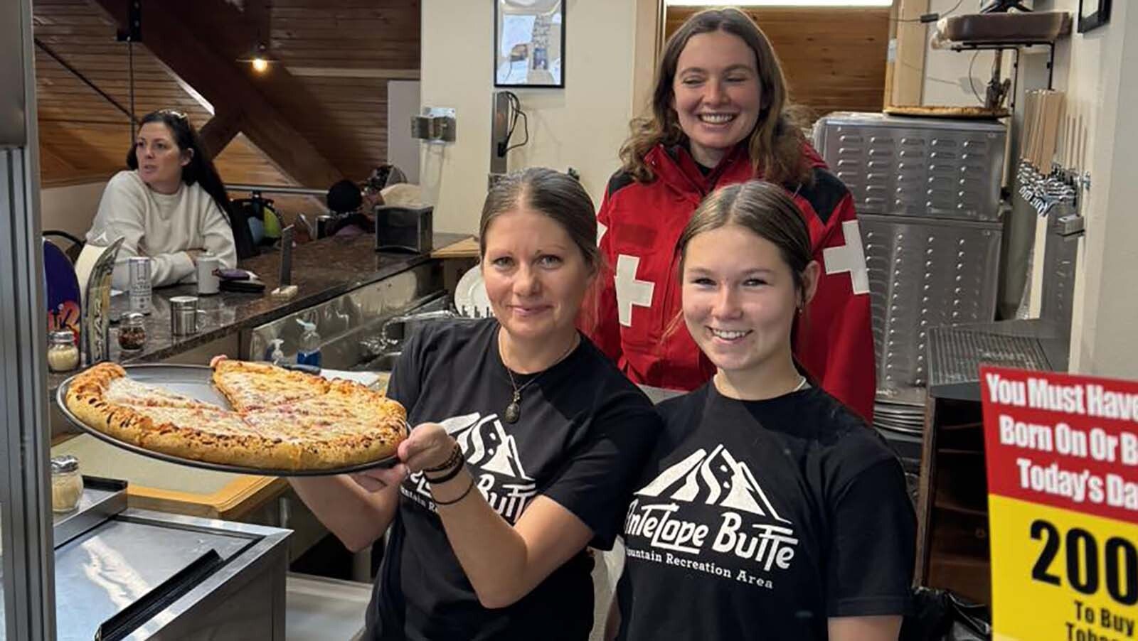 A slice of cheese pizza is $6 at the Granite Creek Pub 'N Pizza at the Antelope Butte Ski Area in the Bighorn Mountains.