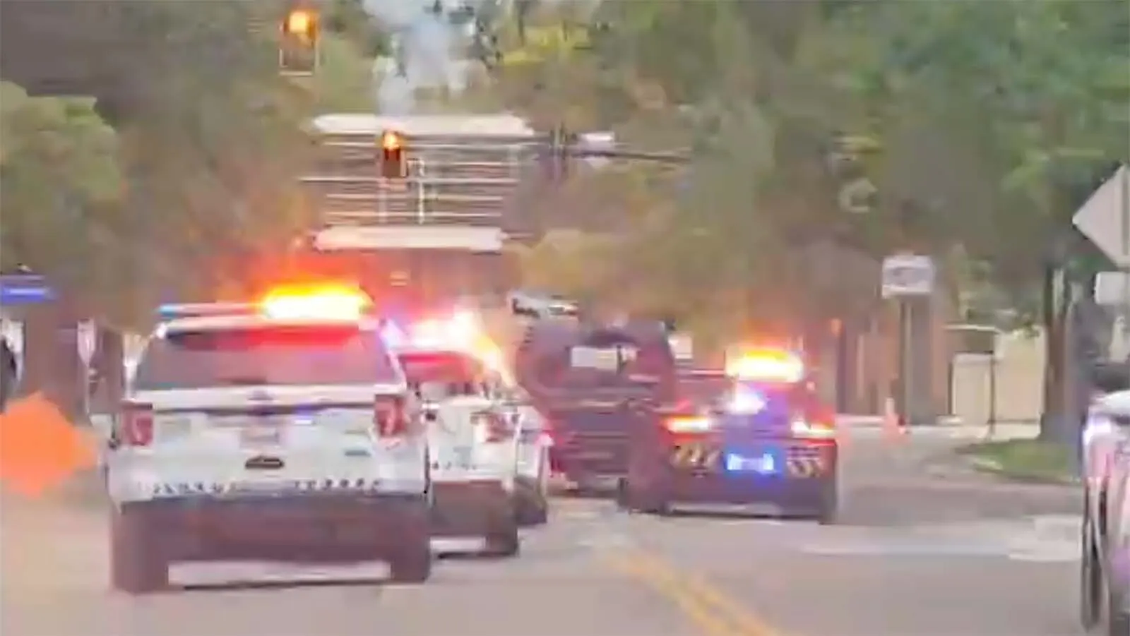 Video shows multiple Cheyenne police vehicles responding to a slow-moving pursuit through city streets around 5:20 p.m. Monday, Sept. 28, 2026, involving a 48-year-old Lakewood, Colorado, man who was later arrested.