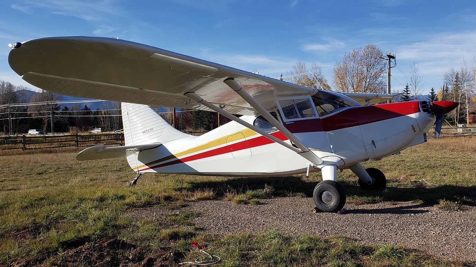 A 1948 Stinson 108-3 voyager owned by Scott "Smitty" Smith.