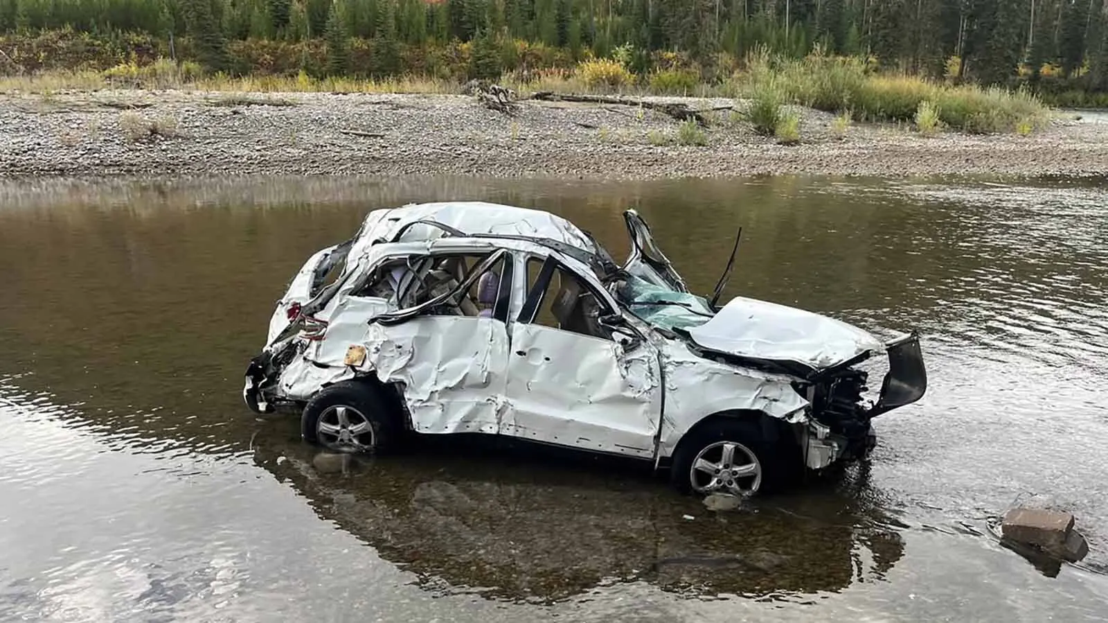 An unidentified man is dead after his vehicle drove through a guardrail and fell 50 feet from U.S. Highway 89 into Snake River Canyon on Thursday night. The vehicle was "there for a couple hours, at least," first responders told Cowboy State Daily.